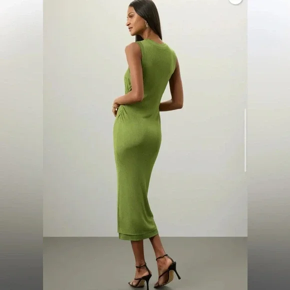 Atlein Collective Green Knit Midi Dress, RTR - Picture 3 of 11